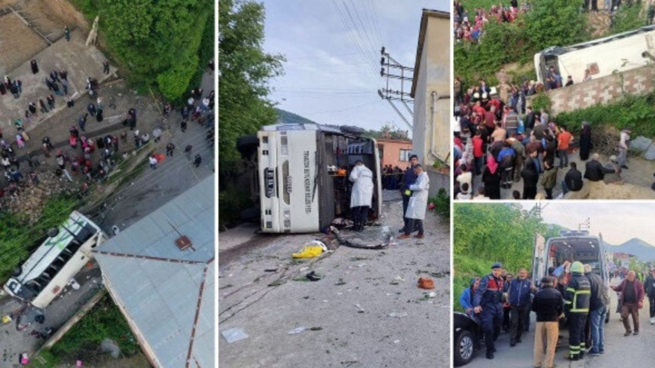 Trabzon'da köy seferi yapan otobüs şarampole devrildi: 4 ölü!